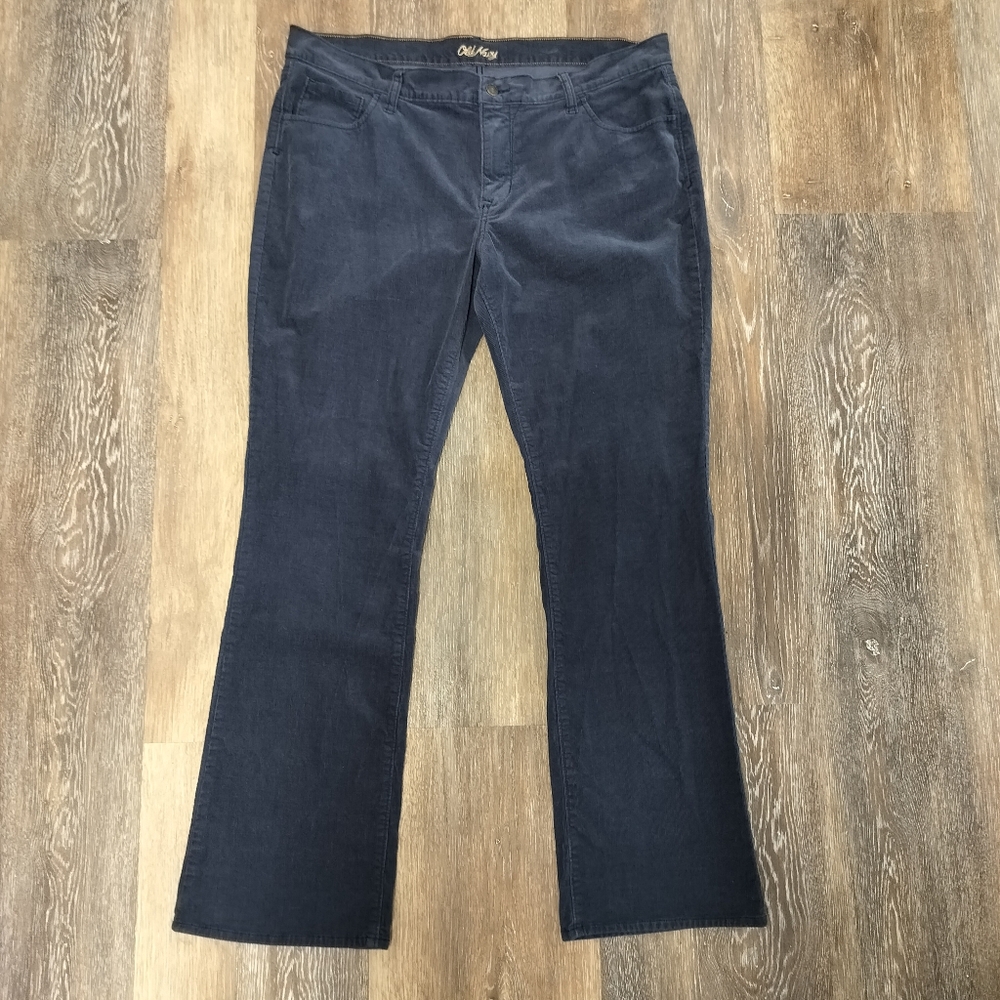 2/$30 Old Navy Corduroy Navy Blue Womens Pants Plus Size 16 Cotton Spandex Blend